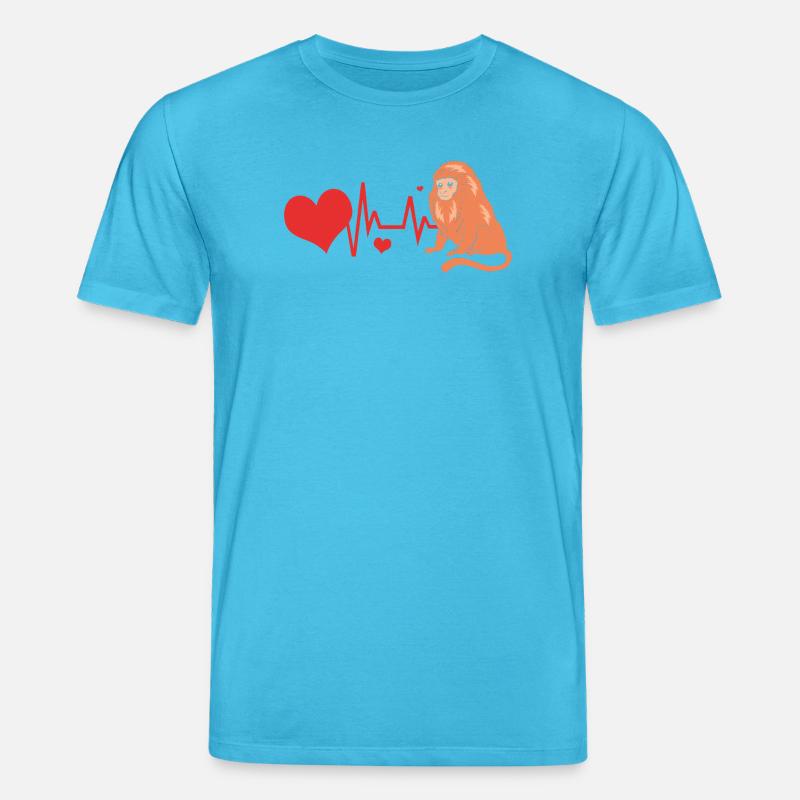Tamarin Monkey Monkey Monkey Monkey Face - Stanley/Stella CREATOR Unisex Organic T-Shirt - aqua blue