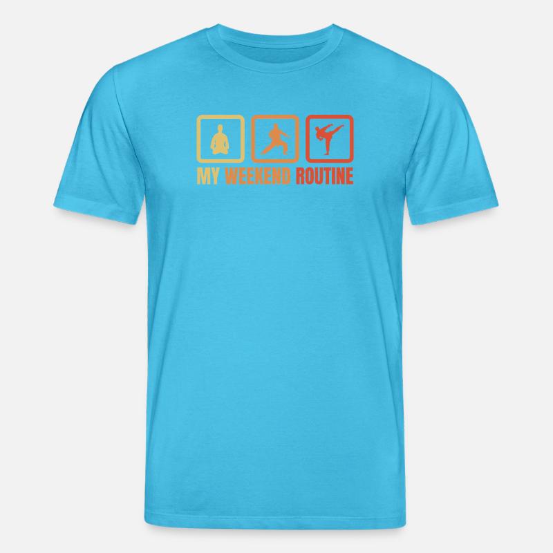 Routine du week-end de karateka - T-shirt bio CREATOR Stanley/Stella Unisexe - bleu aqua