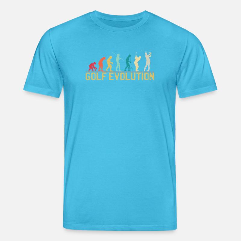 Golf Evolution Silhouette Design - T-shirt bio CREATOR Stanley/Stella Unisexe - bleu aqua