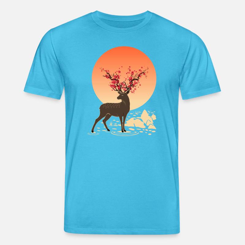 Hirschgeist | Schützen Sie Sika Hirsche - Stanley/Stella Unisex Bio-T-Shirt CREATOR  - Aquablau