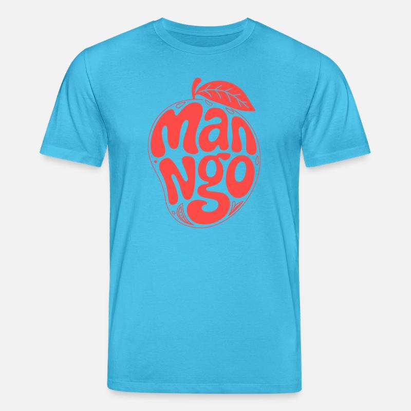 Groovy Mango Fruit Typografie - Stanley/Stella Unisex Bio-T-Shirt CREATOR  - Aquablau