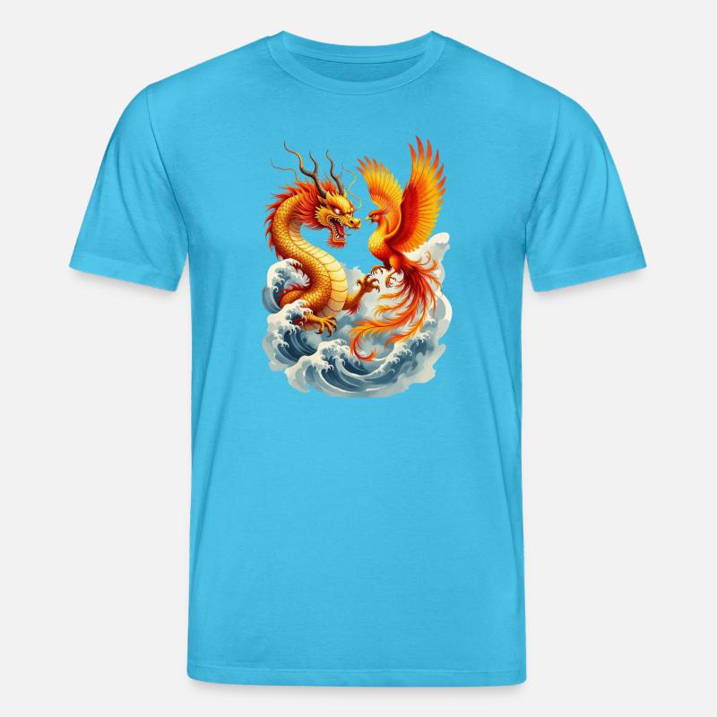 Vektor "Drache" und "Phönix" - Stanley/Stella Unisex Bio-T-Shirt CREATOR  - Aquablau