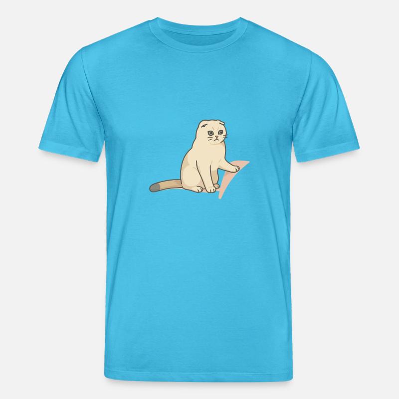 Chat mignon avec une expression mélancolique - T-shirt bio CREATOR Stanley/Stella Unisexe - bleu aqua