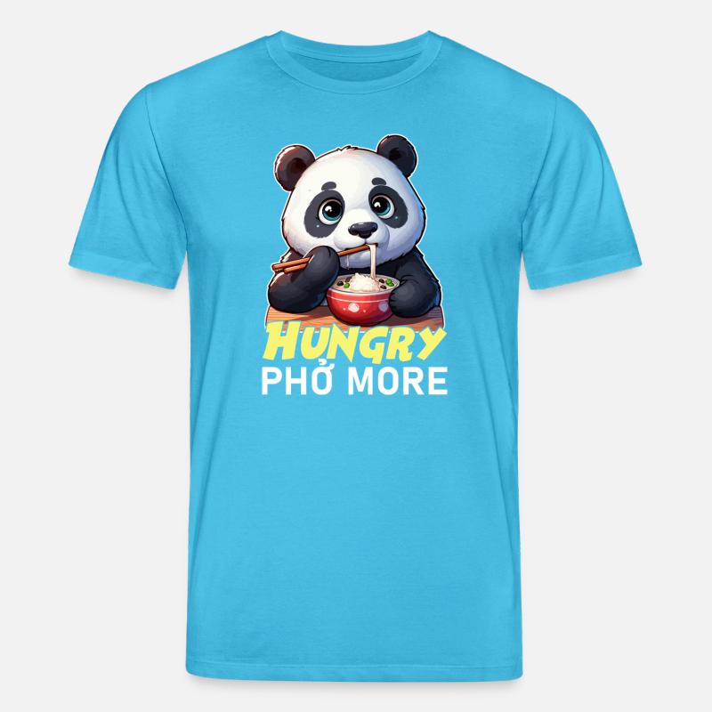 Hungriger Panda Pho Plus - Stanley/Stella Unisex Bio-T-Shirt CREATOR - Aquablau