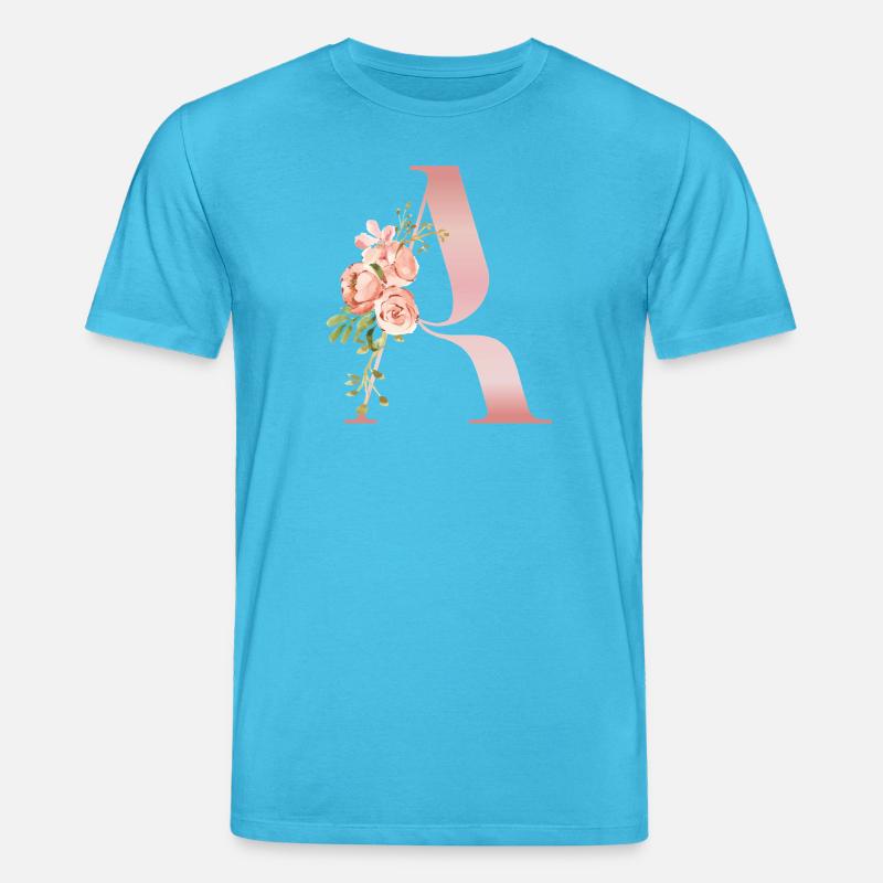 Monogramm Ein Pastellblume - Stanley/Stella Unisex Bio-T-Shirt CREATOR  - Aquablau