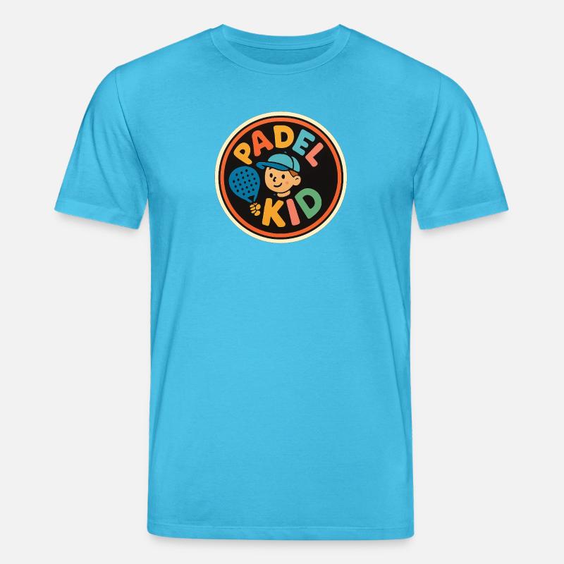 Autocollant du logo Padel Kid - T-shirt bio CREATOR Stanley/Stella Unisexe - bleu aqua