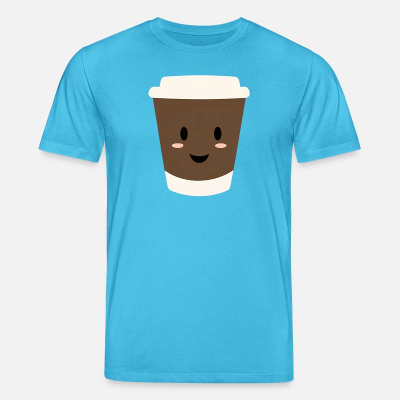 Kawaii Kaffee-Becher Lächeln - Stanley/Stella Unisex Bio-T-Shirt CREATOR  - Aquablau