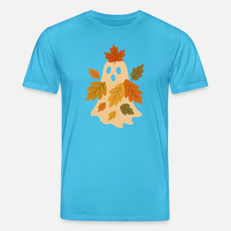 Herbstgeist mit Blättern - Stanley/Stella Unisex Bio-T-Shirt CREATOR  - Aquablau