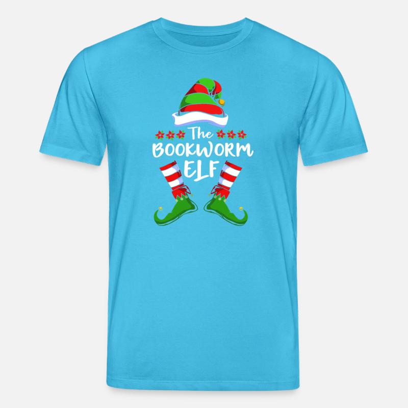 Elfe Elf Weihnachtsgeschenk Bücher Lesen - Stanley/Stella Unisex Bio-T-Shirt CREATOR  - Aquablau