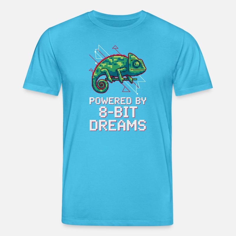 Powered 8-Bit Dreams – Pixel Chamäleon - Stanley/Stella Unisex Bio-T-Shirt CREATOR - Aquablau
