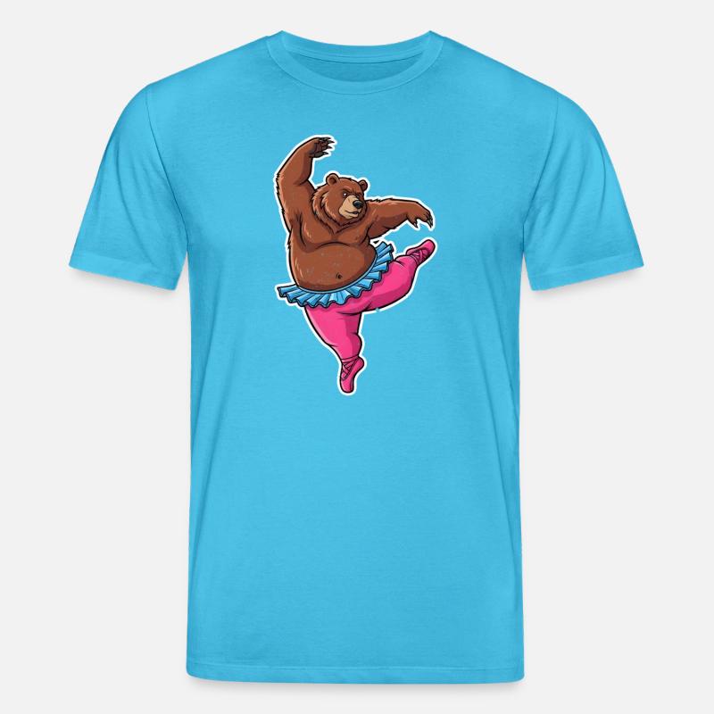 Ballett Bär Comic Geschenk - Stanley/Stella Unisex Bio-T-Shirt CREATOR - Aquablau