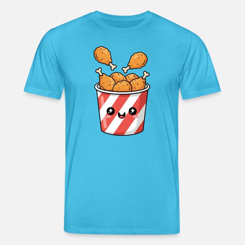 Kawaii-Brathähnchen-Eimer - Stanley/Stella Unisex Bio-T-Shirt CREATOR  - Aquablau