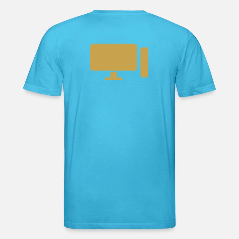 Minimal PC Setup Icon – Gamer Design - Stanley/Stella Unisex Bio-T-Shirt CREATOR - Aquablau