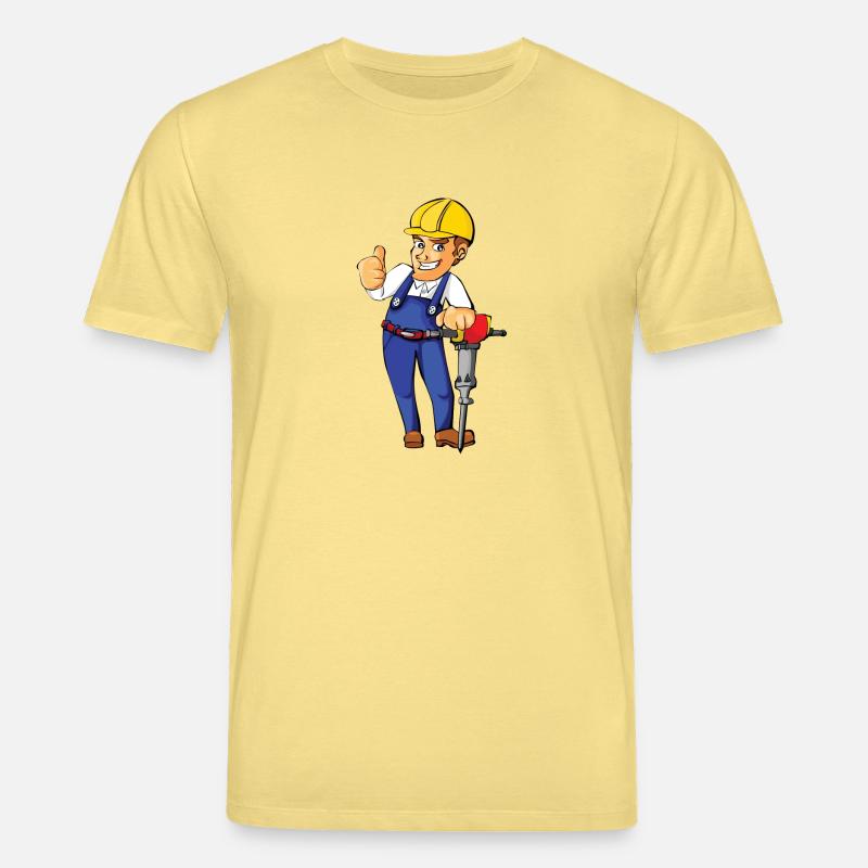 construction worker bauarbeiter strassenbau2 - Stanley/Stella Unisex Bio-T-Shirt CREATOR  - Gelb Viva 
