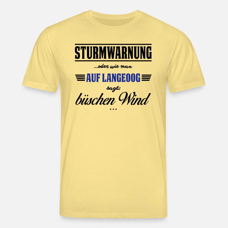 Sturmwarnung Langeoog - büschen Wind - Stanley/Stella Unisex Bio-T-Shirt CREATOR  - Gelb Viva 