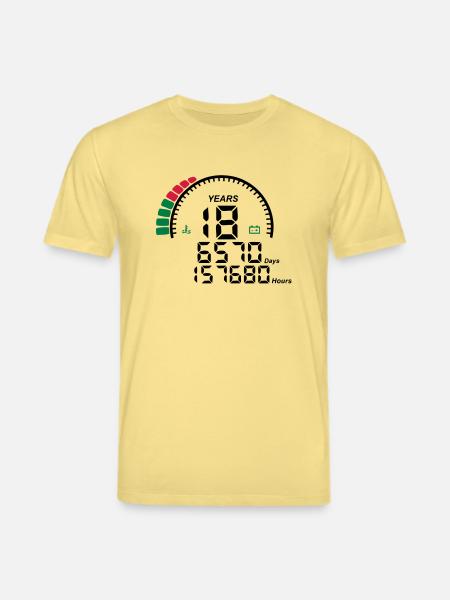 counter anniversary years 18 years - Stanley/Stella CREATOR Unisex Organic T-Shirt - viva yellow 