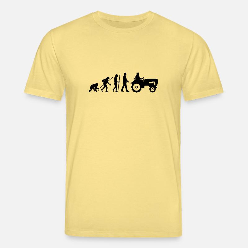 evolution_bauer_mit_traktor_032013_a_1c - Stanley/Stella CREATOR Unisex Organic T-Shirt - viva yellow 