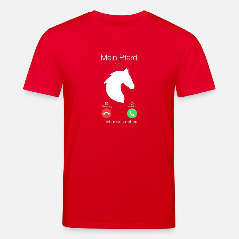 Geschenk Anruf Pferd ruft - Stanley/Stella Unisex Bio-T-Shirt CREATOR - Rot