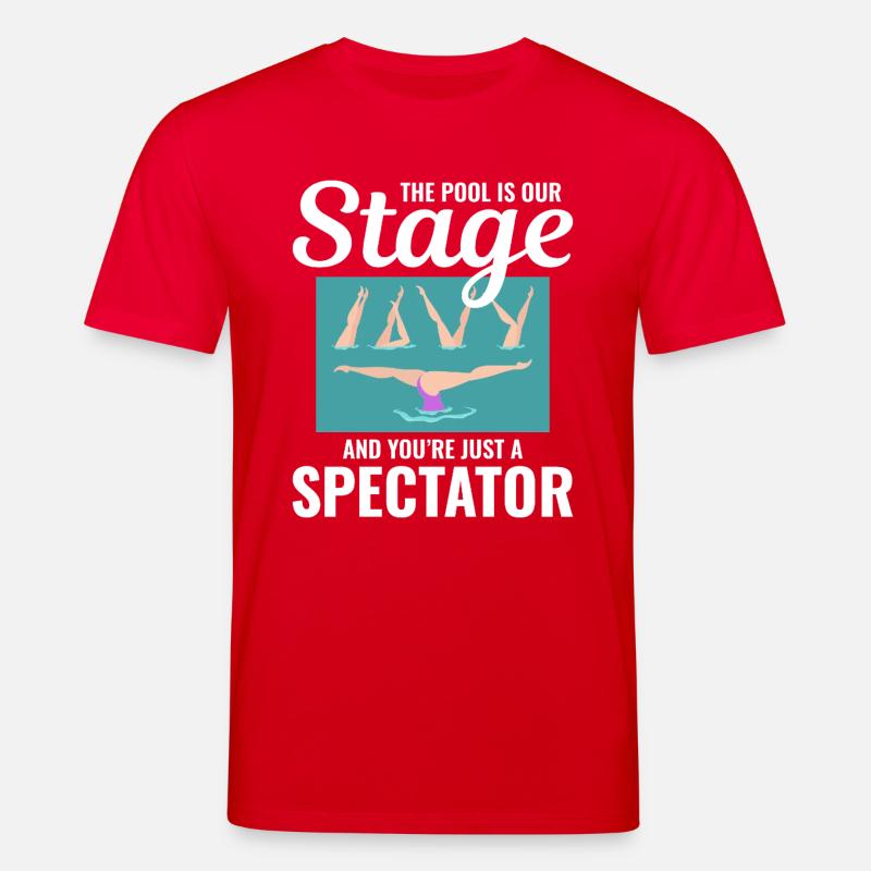 Zuschauer am Pool, Illustration, Synchronschwimmen - Stanley/Stella Unisex Bio-T-Shirt CREATOR - Rot