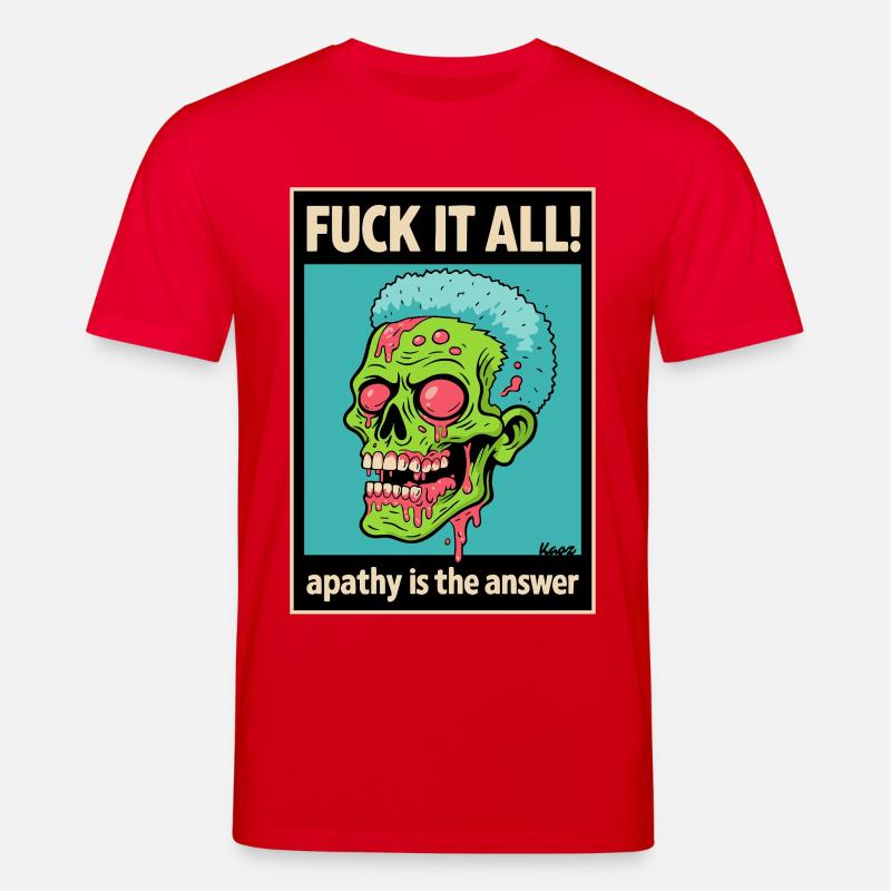 Zombie Totenschädel mit mutigem Statement - Stanley/Stella Unisex Bio-T-Shirt CREATOR  - Rot