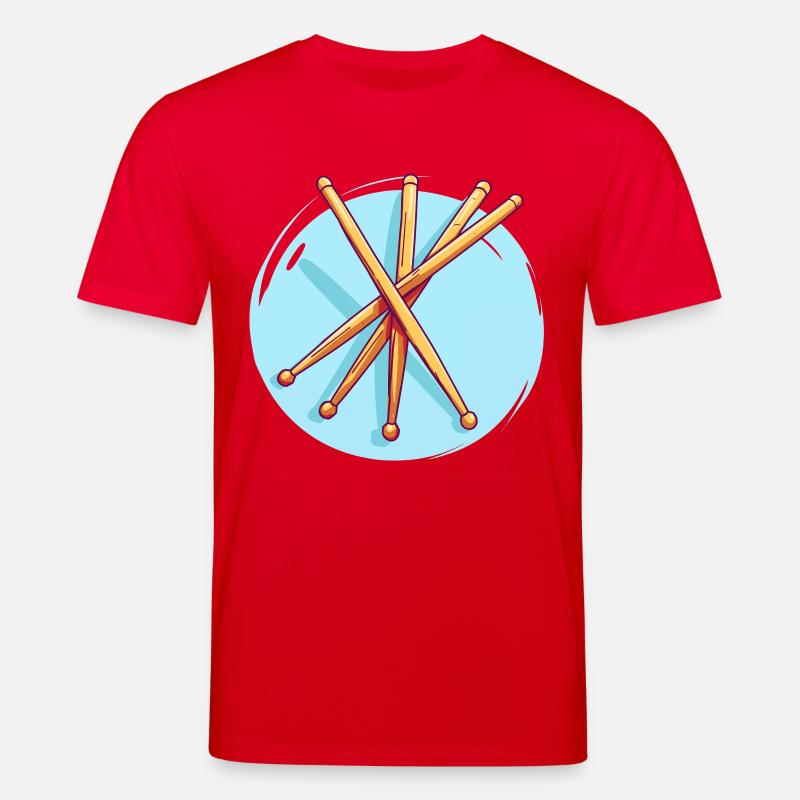 Dessin de baguettes de batterie - T-shirt bio CREATOR Stanley/Stella Unisexe - rouge