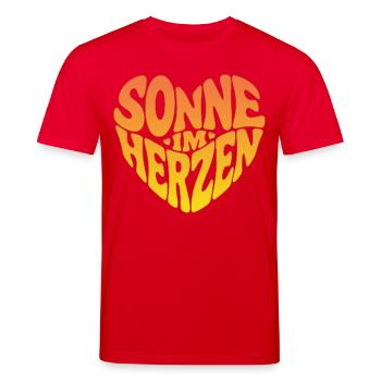 Sonne im Herzen - Stanley/Stella Unisex Bio-T-Shirt CREATOR  - Rot - Vorne - Alina (178cm) & Michal (187cm)