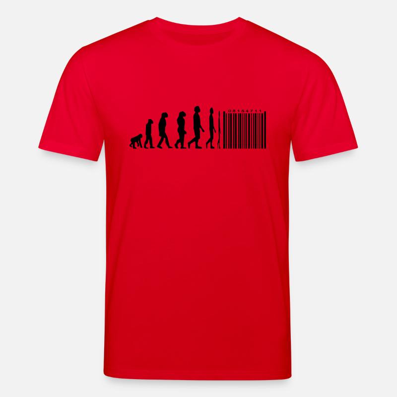 Evolution code à barres - T-shirt bio CREATOR Stanley/Stella Unisexe - rouge