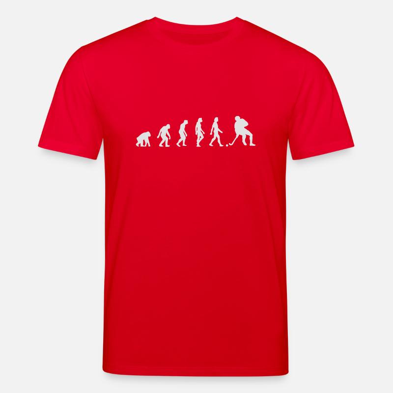 Die Evolution des Hockey - Stanley/Stella Unisex Bio-T-Shirt CREATOR  - Rot