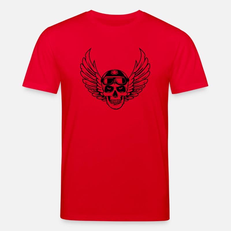 biker skull wings - T-shirt bio CREATOR Stanley/Stella Unisexe - rouge