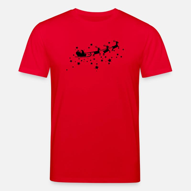 Christkind mit Schlitten am Sternenhimmel - Stanley/Stella Unisex Bio-T-Shirt CREATOR  - Rot