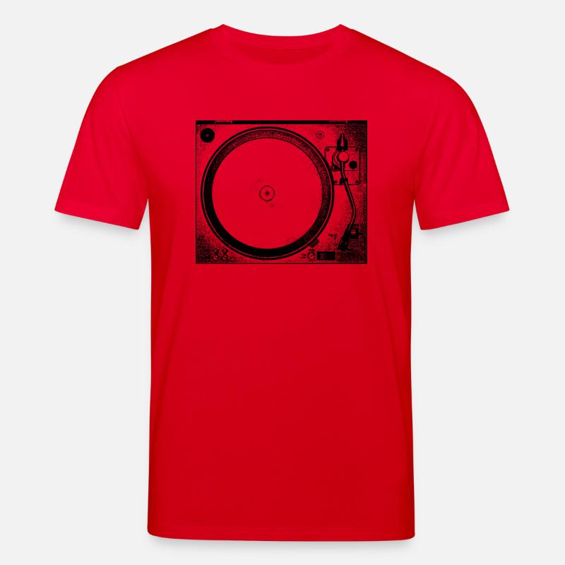 TECHNO Tee - Platines vinyles - T-shirt bio CREATOR Stanley/Stella Unisexe - rouge