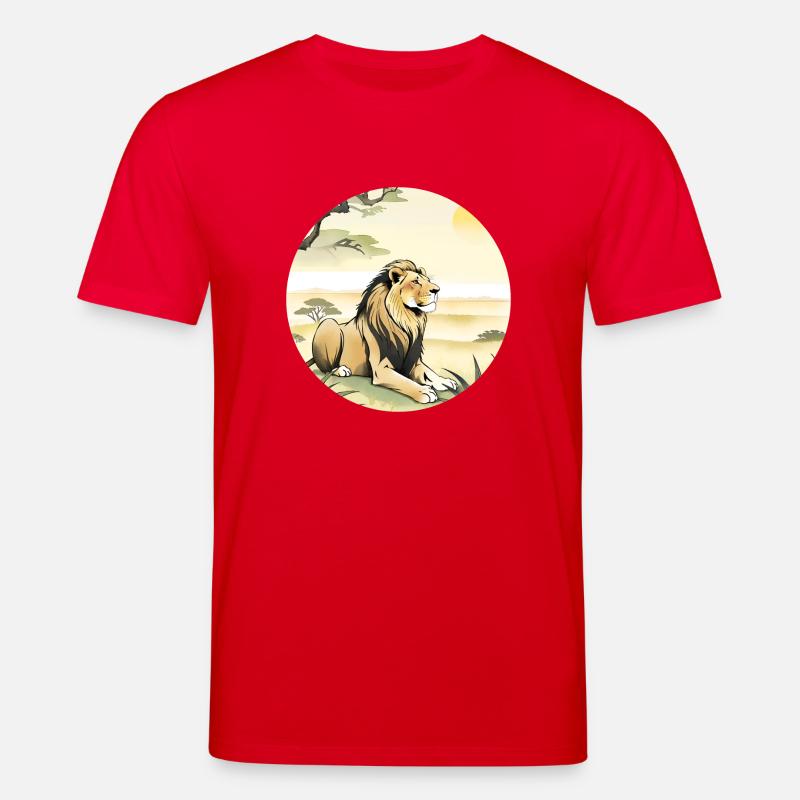Ein Löwe in der Savanne - Stanley/Stella Unisex Bio-T-Shirt CREATOR - Rot