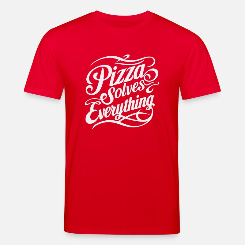Pizza solves everything - Stanley/Stella CREATOR Unisex Organic T-Shirt - red