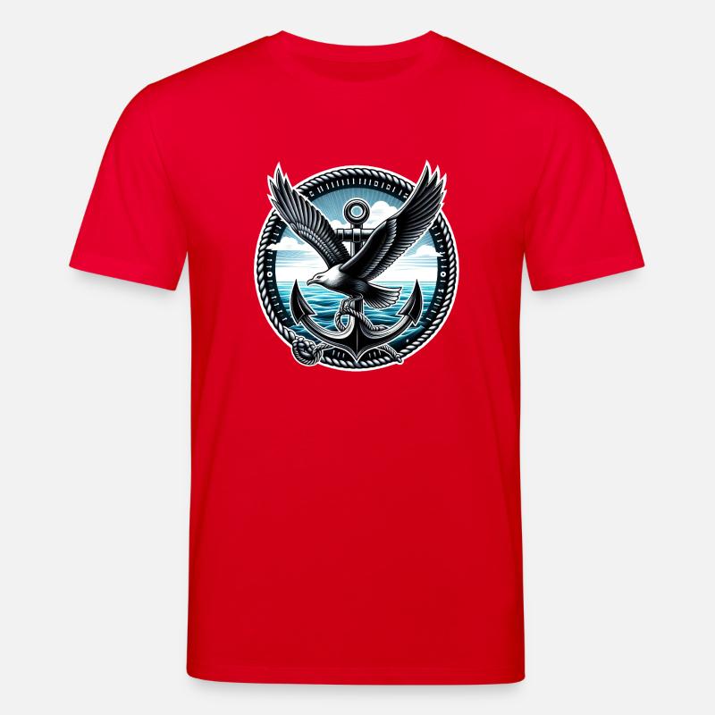 Möwe mit Anker - Stanley/Stella Unisex Bio-T-Shirt CREATOR  - Rot