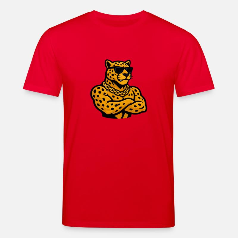 leopard gepard comic - Stanley/Stella Unisex Bio-T-Shirt CREATOR  - Rot