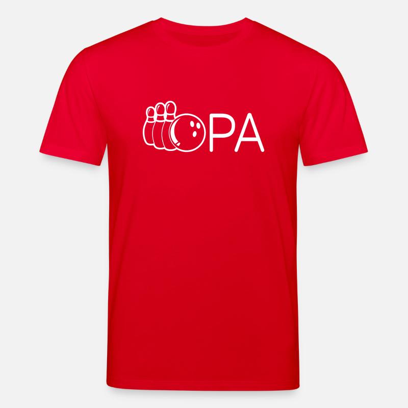 Opa Bowling Geschenkidee - Stanley/Stella Unisex Bio-T-Shirt CREATOR  - Rot