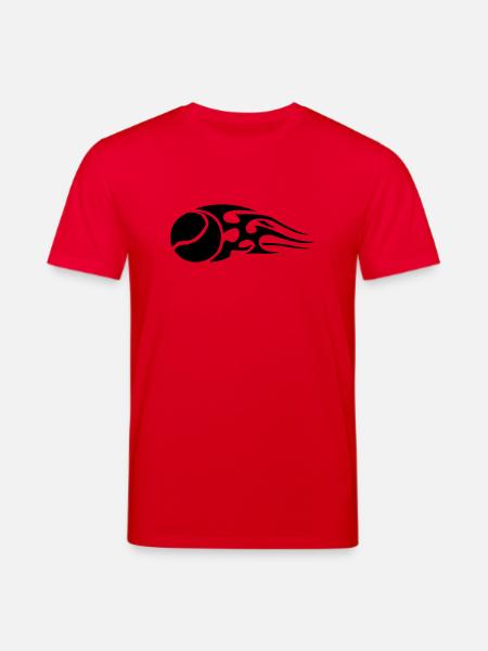 tennisball_flames_black - Stanley/Stella CREATOR Unisex Organic T-Shirt - red