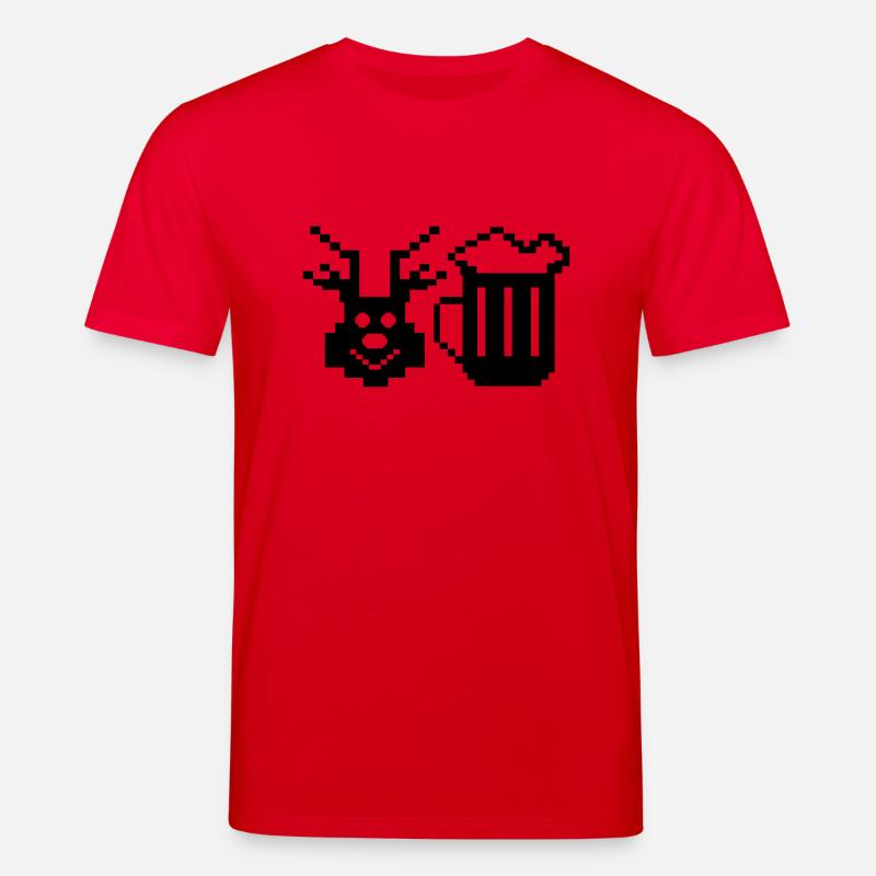 beer deer pixel - Stanley/Stella Unisex Bio-T-Shirt CREATOR  - Rot