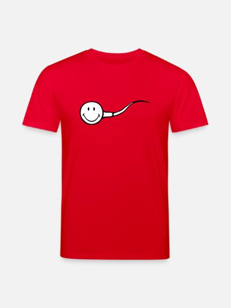 Smiley Sperm - Stanley/Stella CREATOR Unisex Organic T-Shirt - red