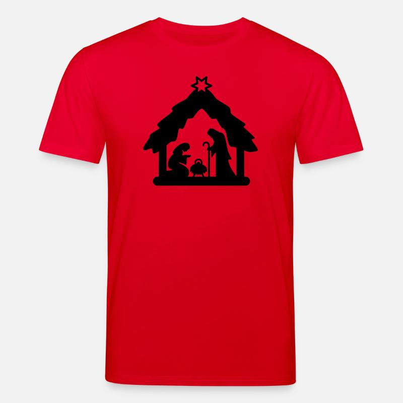 Weihnachtskrippe, Krippenfiguren, heilige Familie - Stanley/Stella Unisex Bio-T-Shirt CREATOR  - Rot