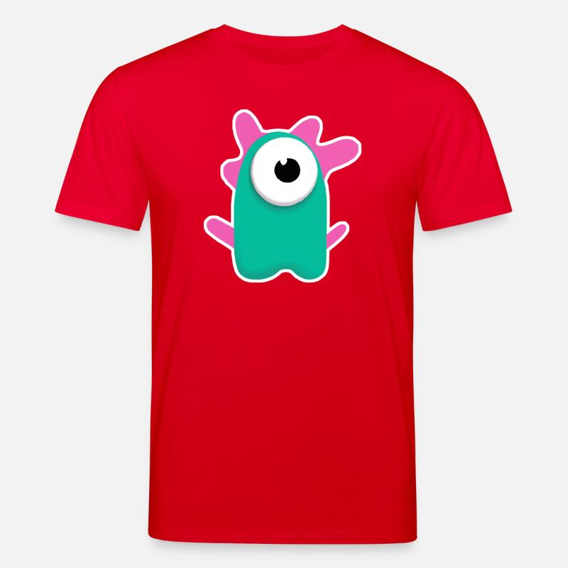 Cyclope turquoise mignon | Monstre rose drôle - T-shirt bio CREATOR Stanley/Stella Unisexe - rouge