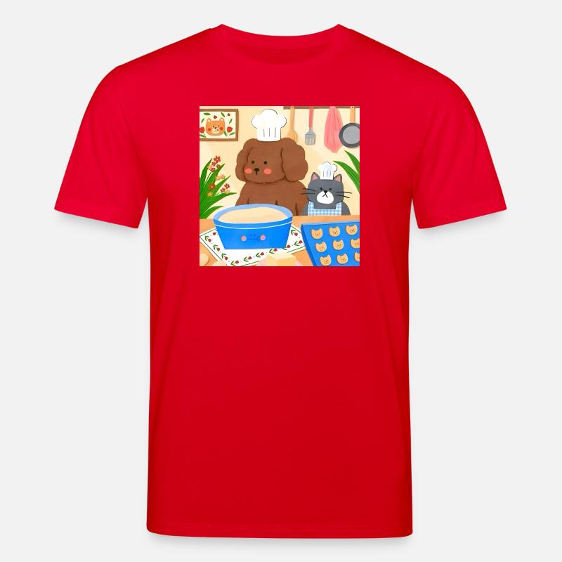 Niedliche Bäcker Illustration - Stanley/Stella Unisex Bio-T-Shirt CREATOR  - Rot