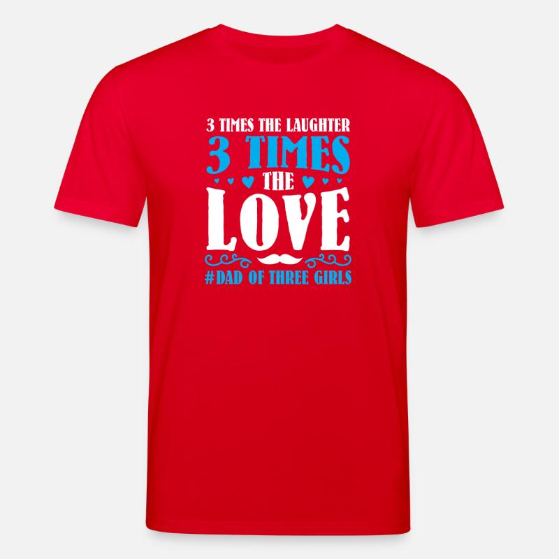 Papa Vater von drei Mädchen Töchtern - Stanley/Stella Unisex Bio-T-Shirt CREATOR  - Rot