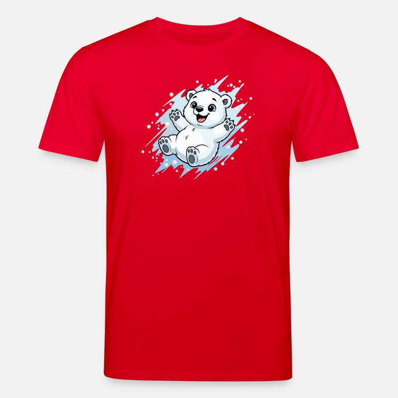 Joyeuse éclaboussure d’ours polaire - T-shirt bio CREATOR Stanley/Stella Unisexe - rouge