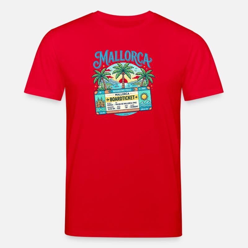 Mallorca Boarding Pass – Sommer Urlaub - Stanley/Stella Unisex Bio-T-Shirt CREATOR  - Rot