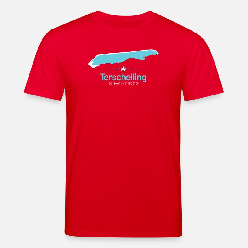 Terschelling | Carte de conception - T-shirt bio CREATOR Stanley/Stella Unisexe - rouge
