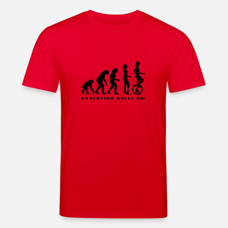 evolution_einradfahrerin_1c_b - T-shirt bio CREATOR Stanley/Stella Unisexe - rouge