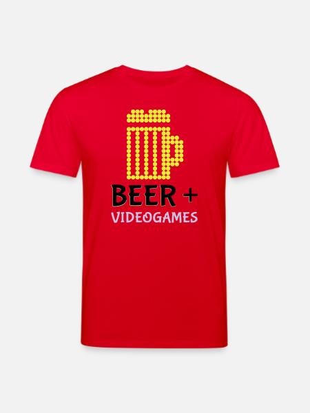 Pixel-Bier-Videospiele - Stanley/Stella Unisex Bio-T-Shirt CREATOR - Rot