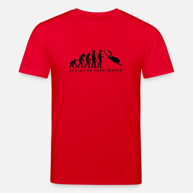 evolution_taucher_b - Stanley/Stella Unisex Bio-T-Shirt CREATOR  - Rot