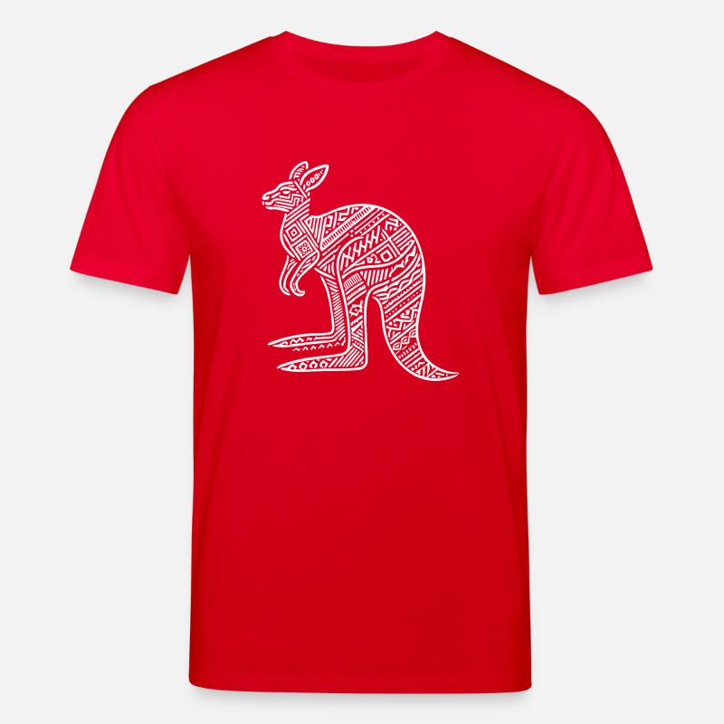 Känguru mit Tribal Muster - Stanley/Stella Unisex Bio-T-Shirt CREATOR  - Rot